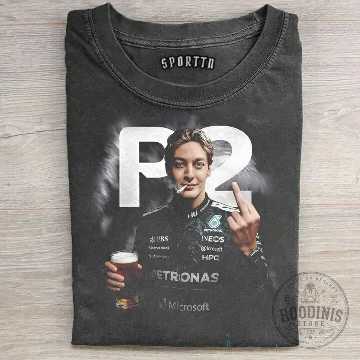 George Russell Formula 1 Racing Driver P2 Graphic T-Shirt