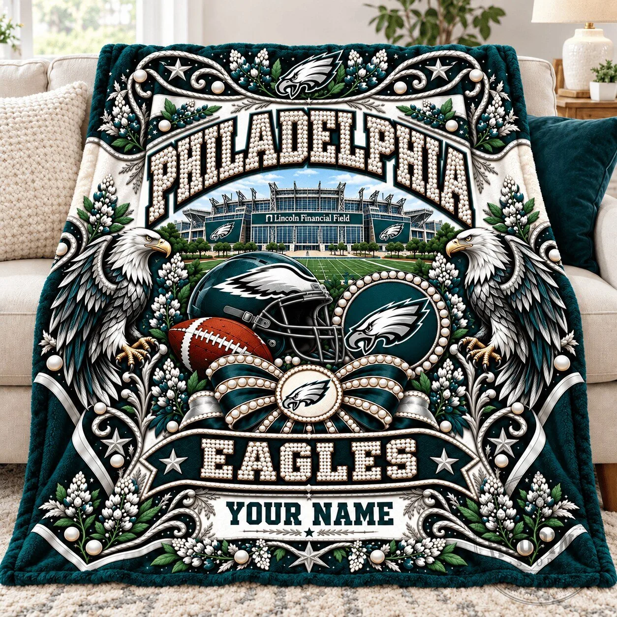 Philadelphia Eagles Lincoln Financial Field NFL Football Team Blanket
