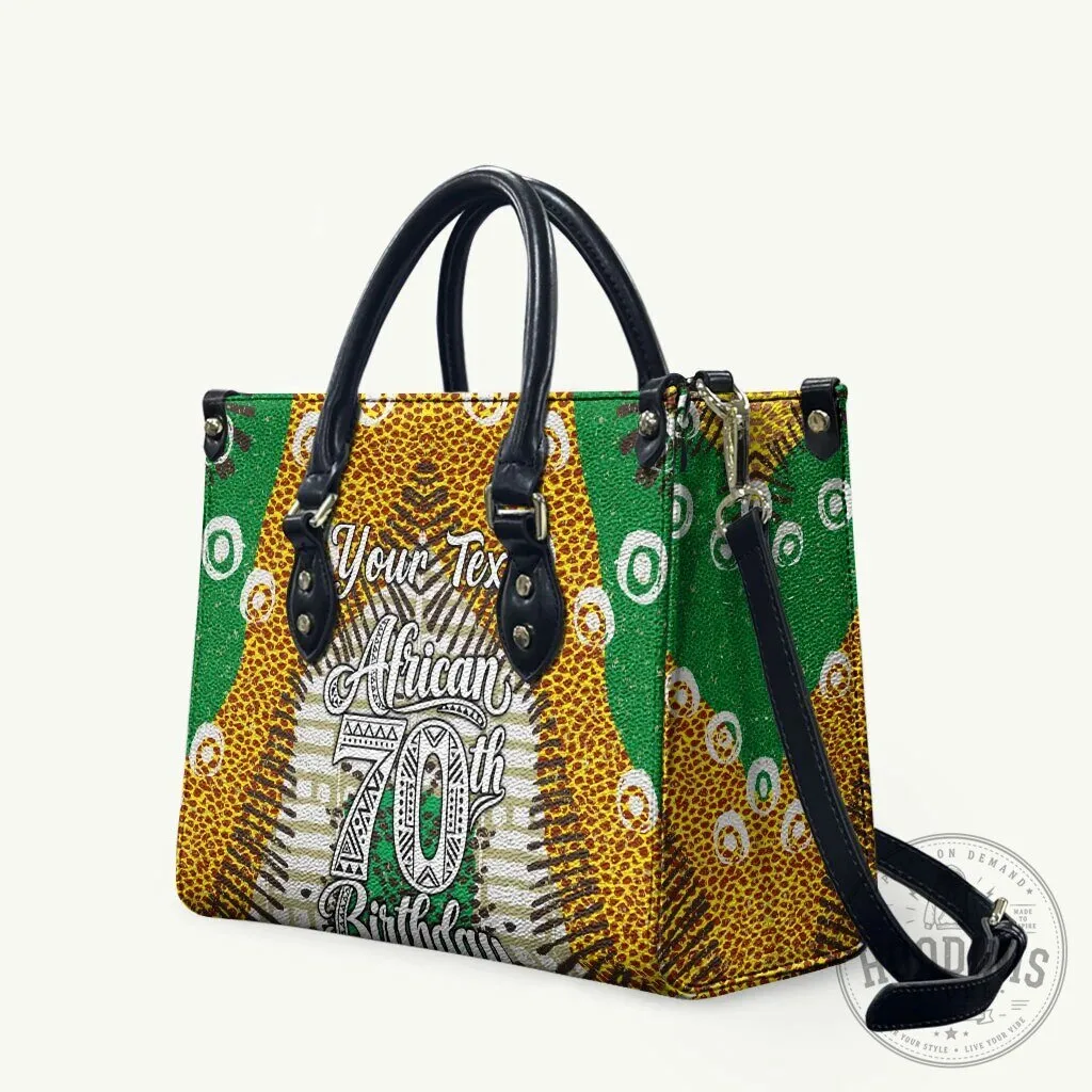 Custom Tribal Animal Print Handbag for 70th African Birthday Celebration with Heritage Style