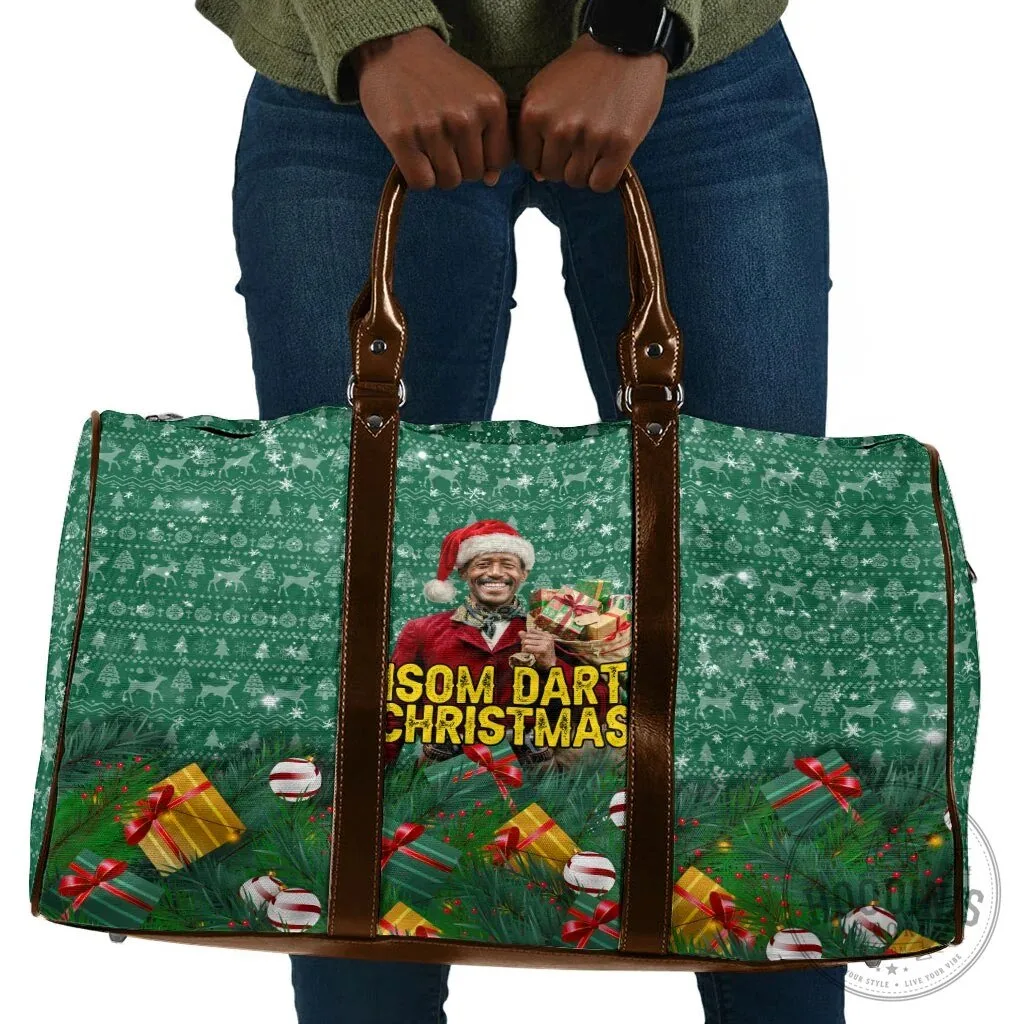 Isom Dart Christmas Holiday Travel Bag with Reindeer and Gift Box Pattern