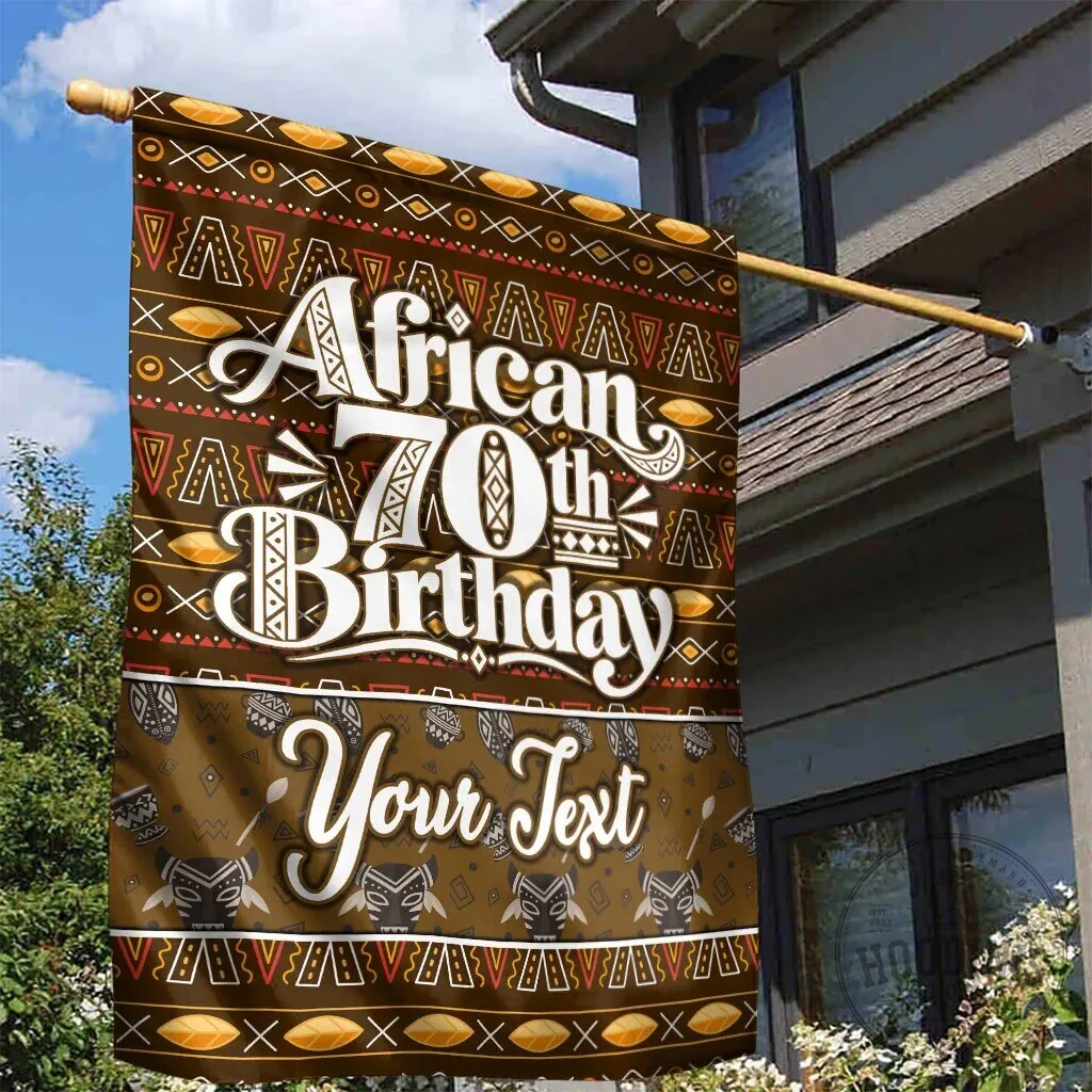 Personalized African 70th Birthday Tribal Pattern Mudcloth Heritage Art Flag 8 Personalized African 70th Birthday Tribal Pattern Mudcloth Heritage Art Flag