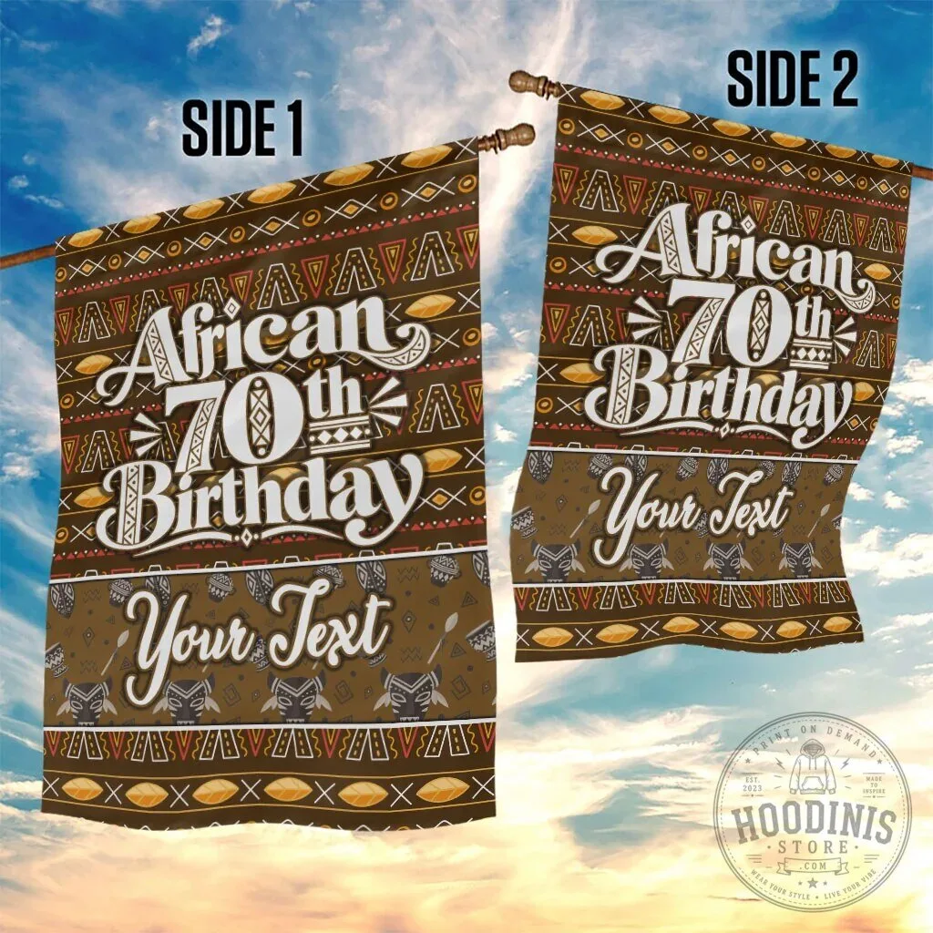 Personalized African 70th Birthday Tribal Pattern Mudcloth Heritage Art Flag 9 Personalized African 70th Birthday Tribal Pattern Mudcloth Heritage Art Flag