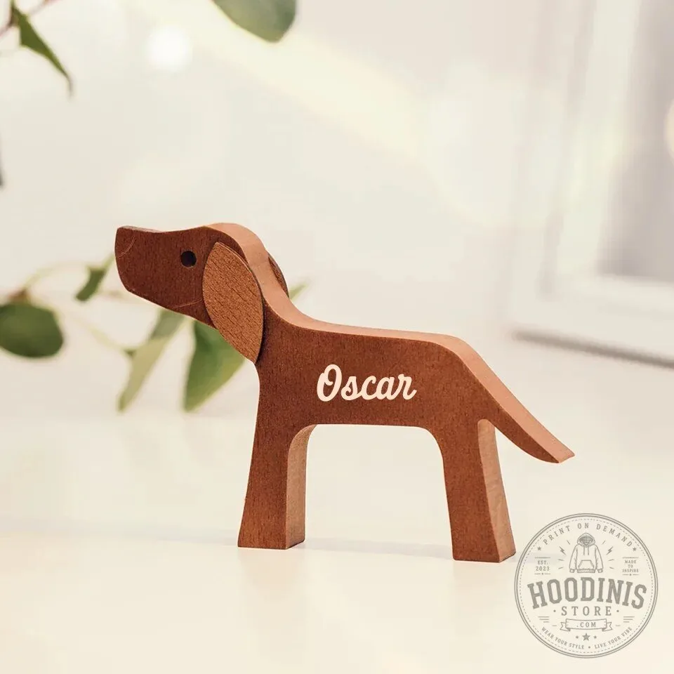 Personalized Wooden Family Sculpture with Pet Dog and Custom Names 30 Personalized Wooden Family Sculpture with Pet Dog and Custom Names