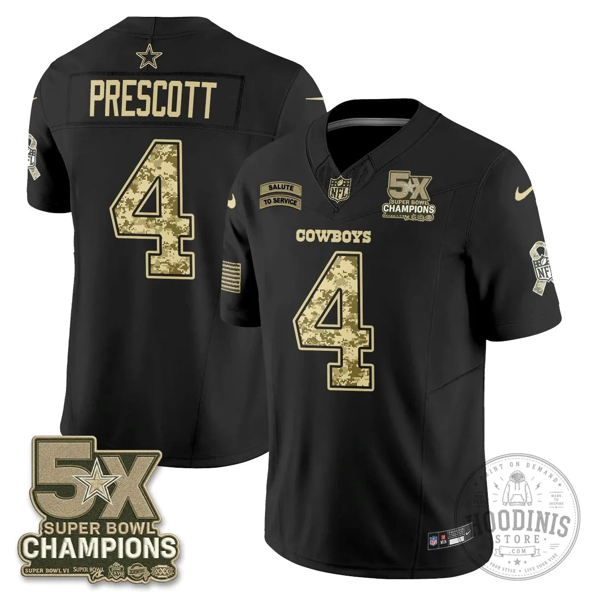 Dallas Cowboys CeeDee Lamb Salute To Service Super Bowl Champions Football Jersey 60 Dallas Cowboys CeeDee Lamb Salute To Service Super Bowl Champions Football Jersey