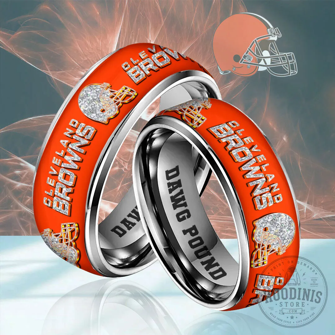 Cleveland Browns Football Team Dawg Pound Diamond Helmet Ring