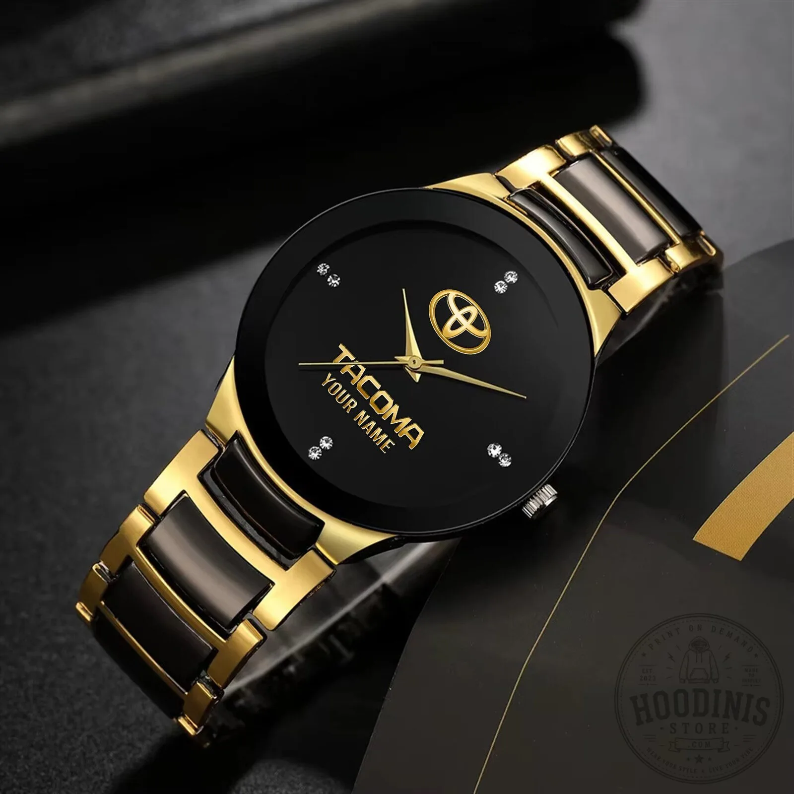 Toyota Tacoma Custom Name Gold and Black Men's Quartz Watch