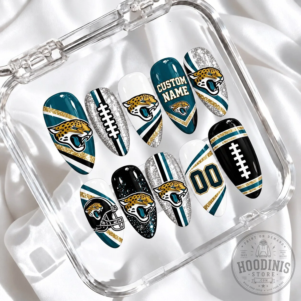 Jacksonville Jaguars NFL Football Team Custom Press On Nails Set