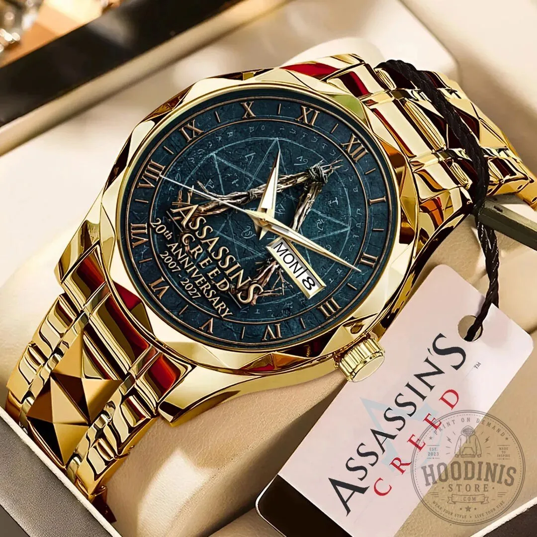 Assassin's Creed 20th Anniversary Gold Tone Quartz Luxury Watch