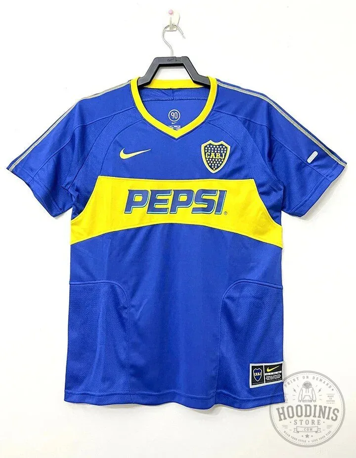Boca Juniors 2003-2004 Home Retro Football Jersey