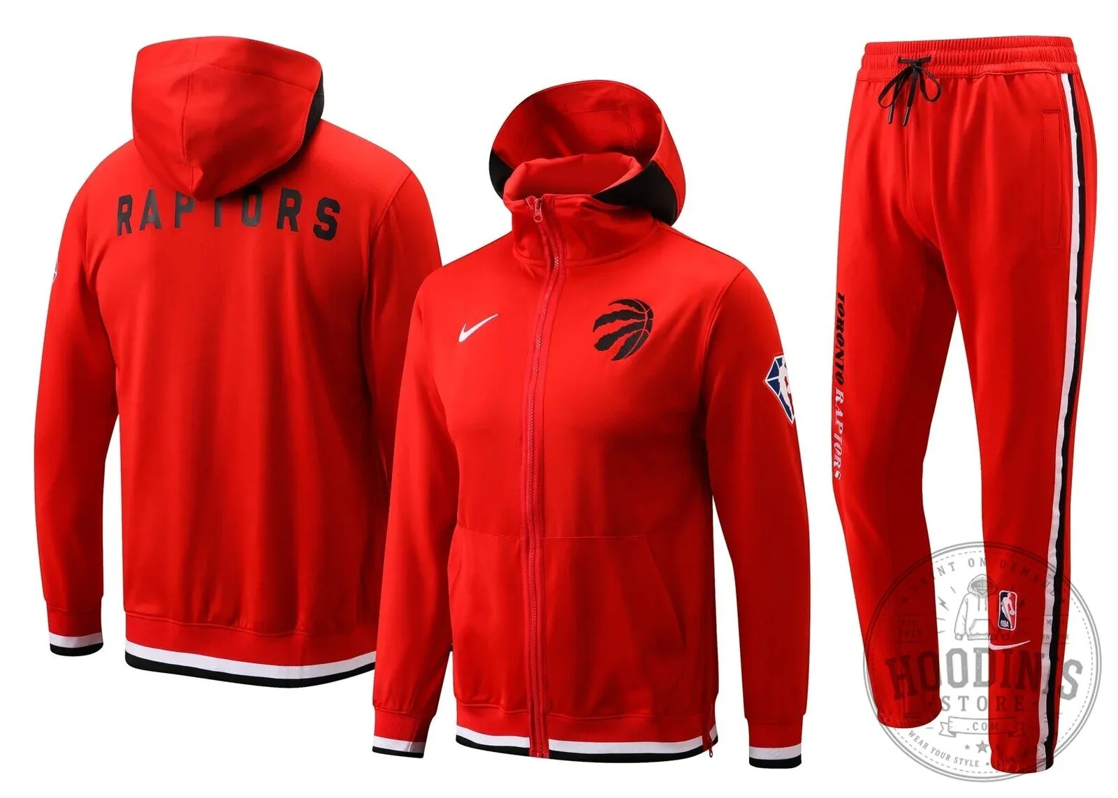 Toronto Raptors NBA Basketball Team Red Tracksuit Hoodie and Jogger Pants Set 1 Toronto Raptors NBA Basketball Team Red Tracksuit Hoodie and Jogger Pants Set