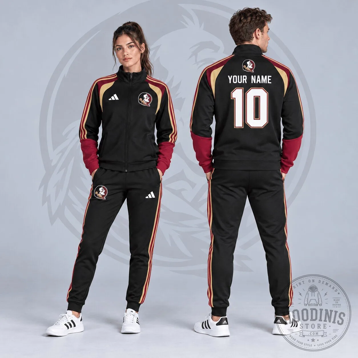 Florida State Seminoles Personalized Varsity Stripe Full-Zip Jacket