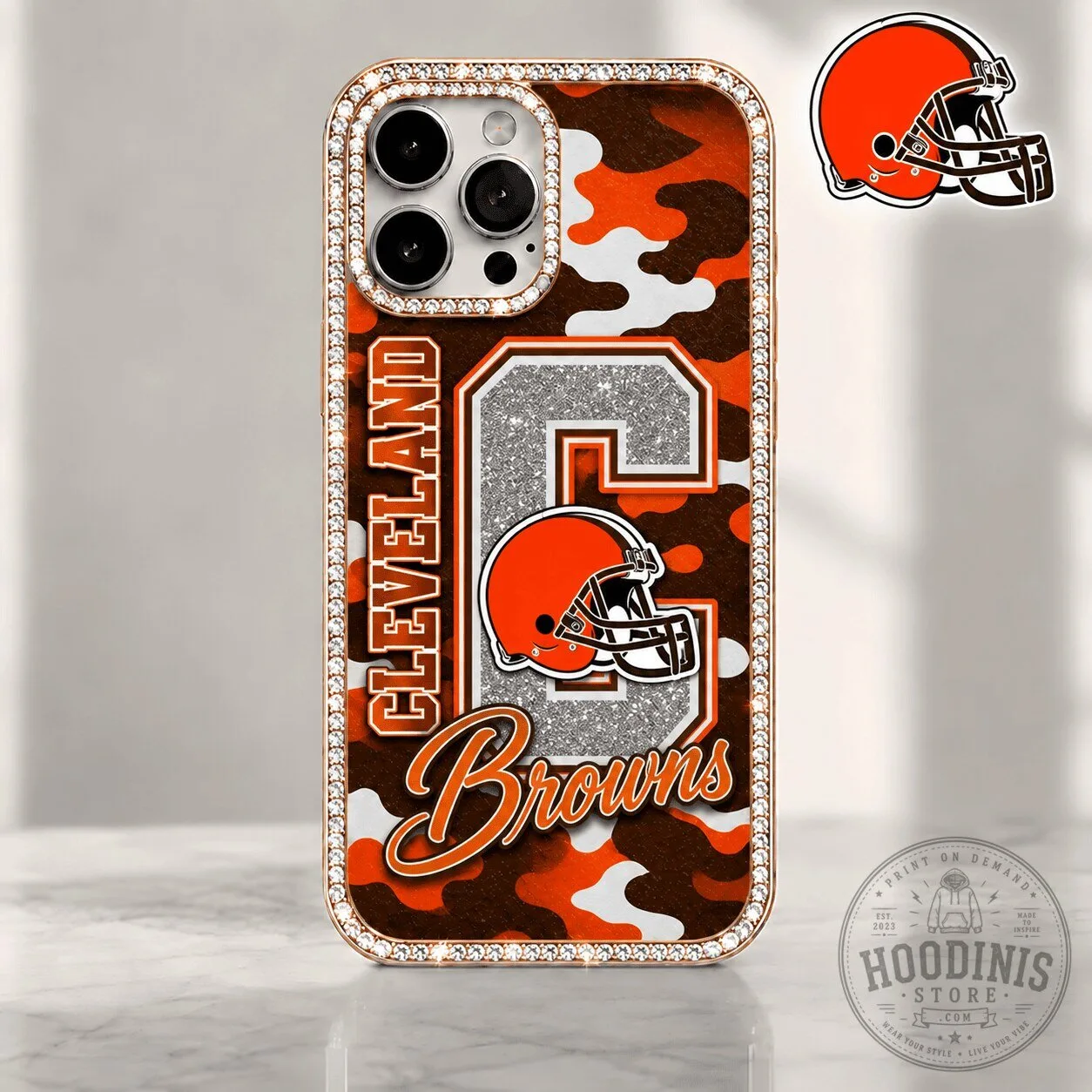 Cleveland Browns NFL Football Team Camouflage Bling Rhinestone Phone Case 1 Cleveland Browns NFL Football Team Camouflage Bling Rhinestone Phone Case