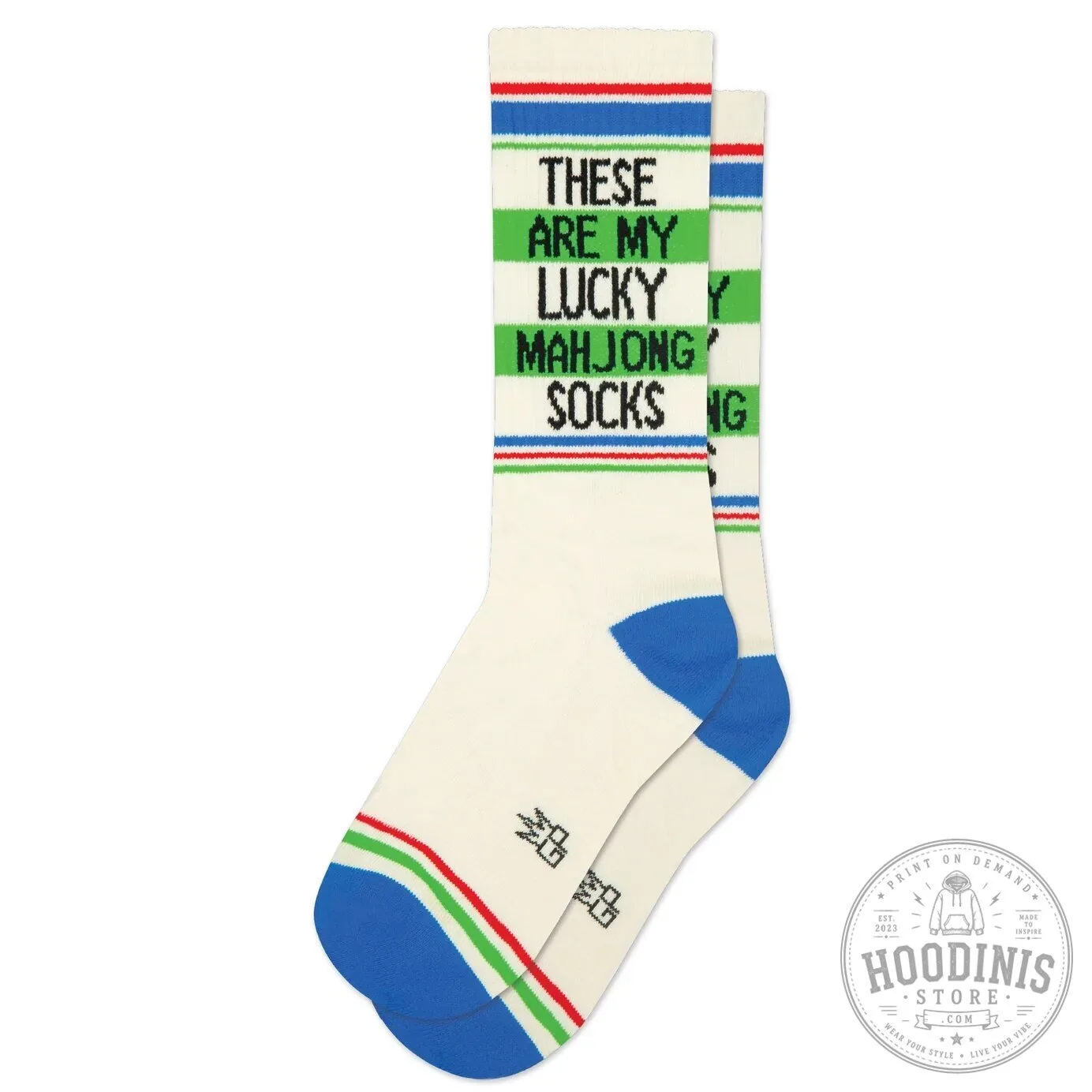 Lucky Mahjong Socks Funny Crew Socks for Men and Women