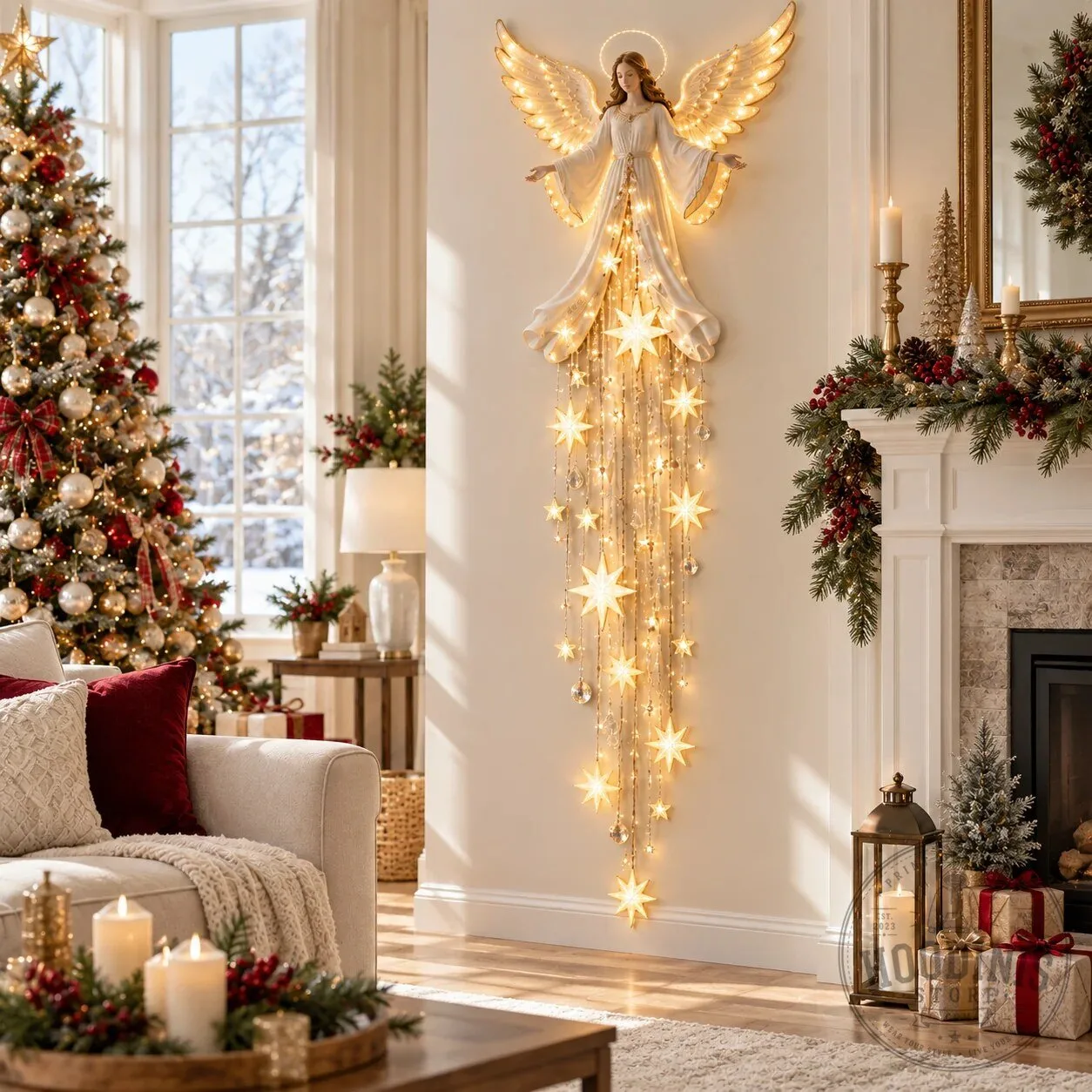 Angel Blessing Starfall LED Wall Light Christmas Holiday Home Decor 11 Angel Blessing Starfall LED Wall Light Christmas Holiday Home Decor