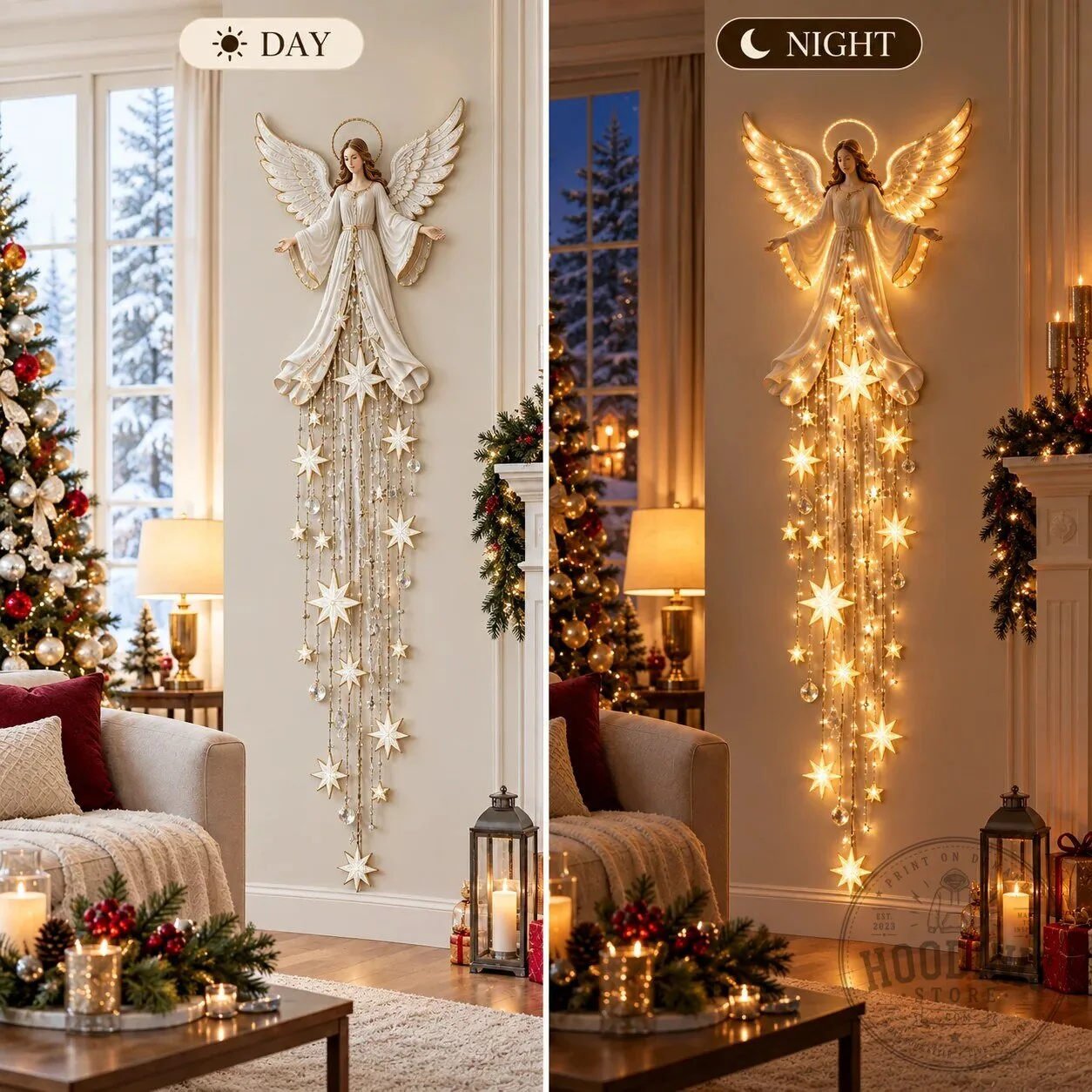 Angel Blessing Starfall LED Wall Light Christmas Holiday Home Decor 14 Angel Blessing Starfall LED Wall Light Christmas Holiday Home Decor
