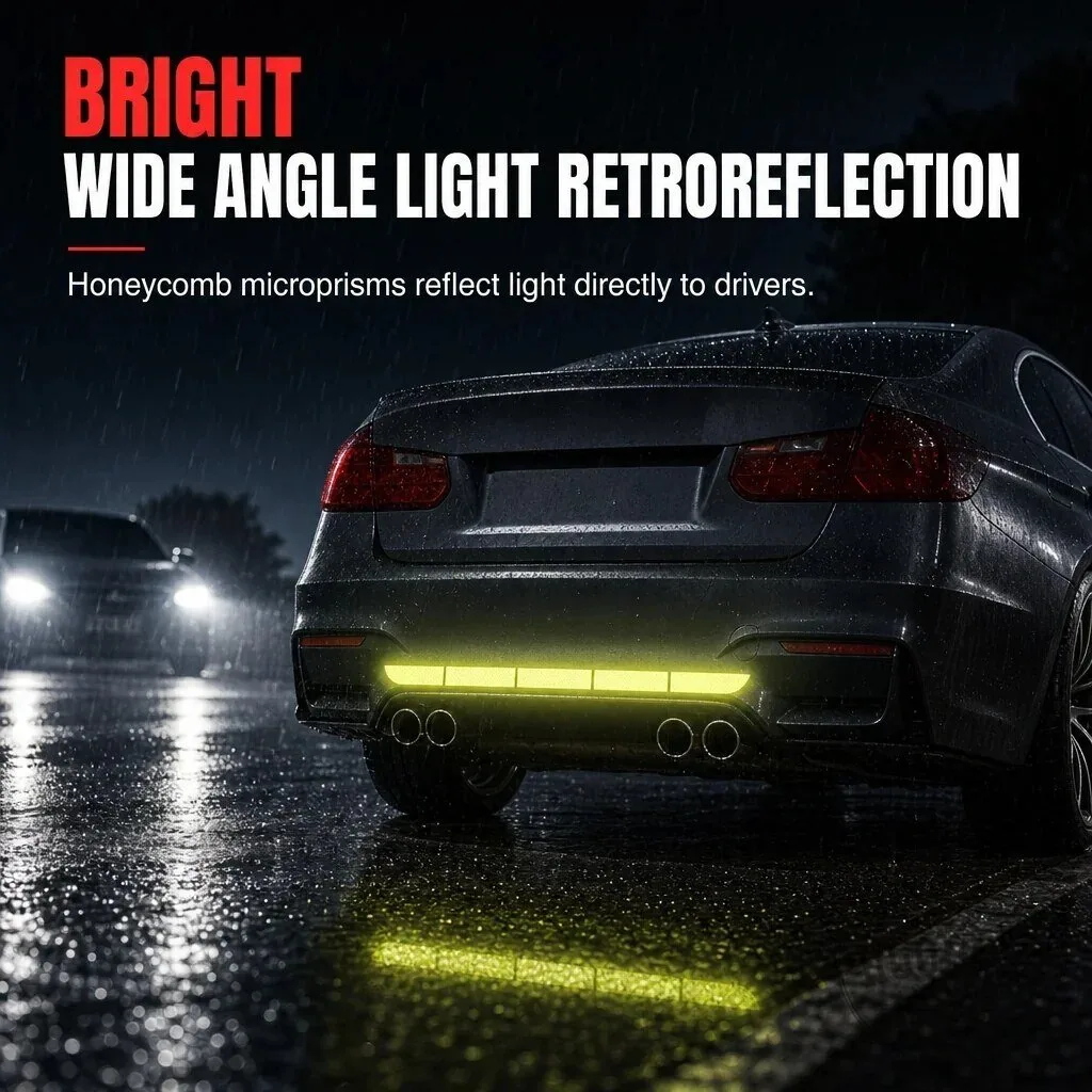 Ultra Bright Night Retroreflective Strips for Car Trunk and Rear Bumper 14 Ultra Bright Night Retroreflective Strips for Car Trunk and Rear Bumper