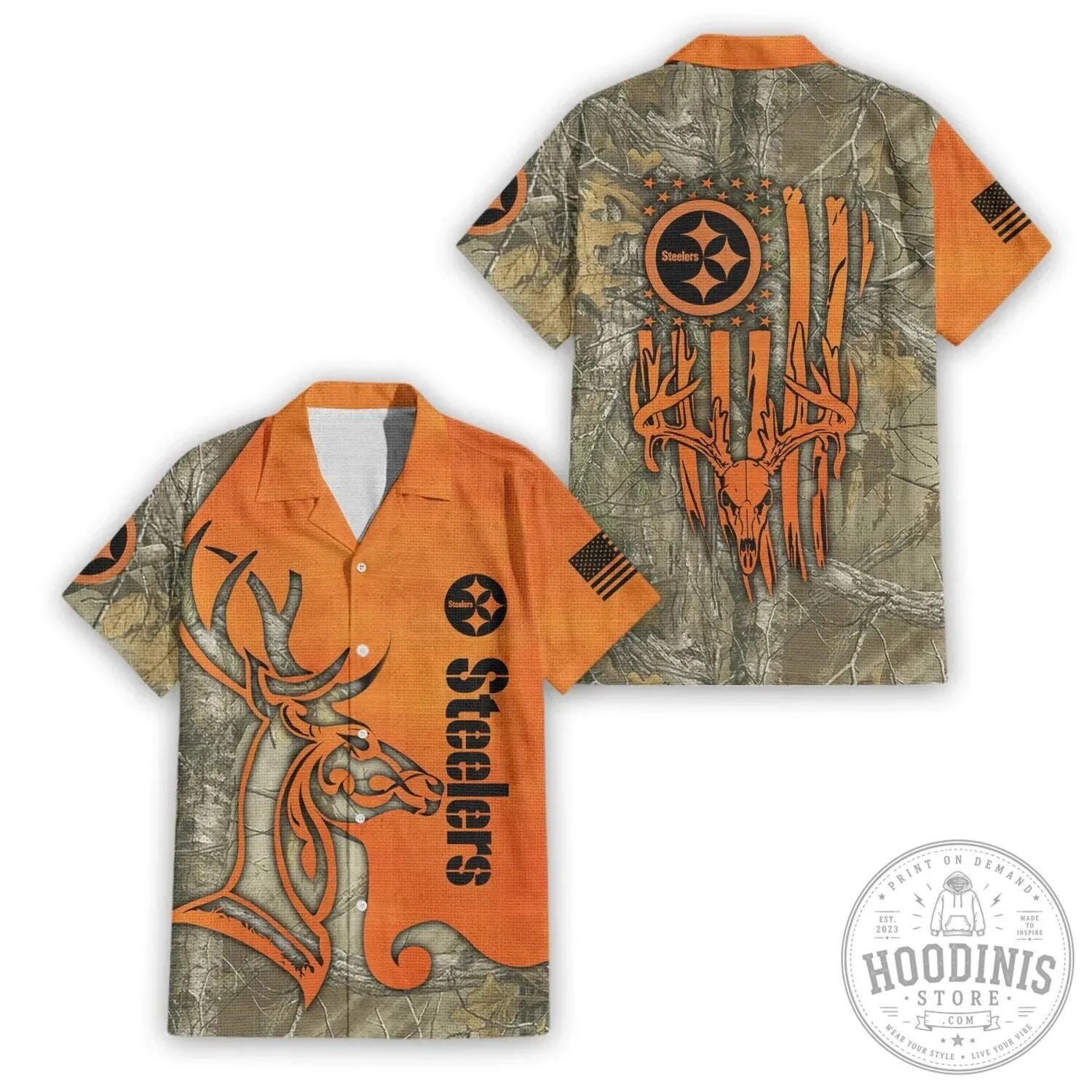 Pittsburgh Steelers Deer Hunting Camouflage Hawaiian Shirt