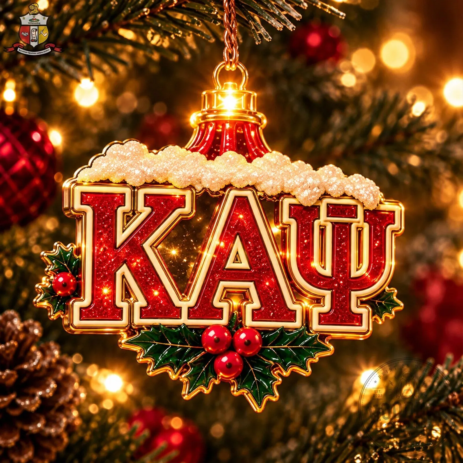 Christmas String Lights Ornament for Kappa Alpha Psi Fraternity 8 Christmas String Lights Ornament for Kappa Alpha Psi Fraternity