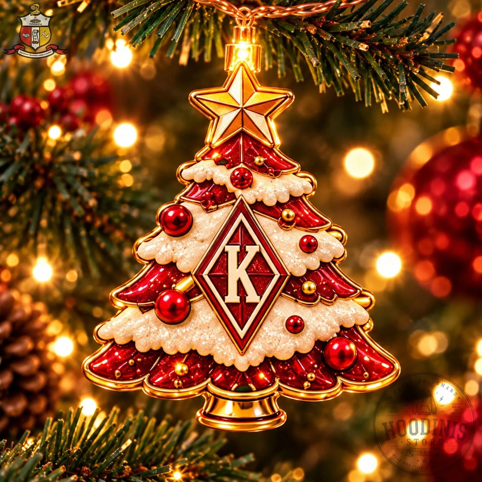 Christmas String Lights Ornament for Kappa Alpha Psi Fraternity 9 Christmas String Lights Ornament for Kappa Alpha Psi Fraternity