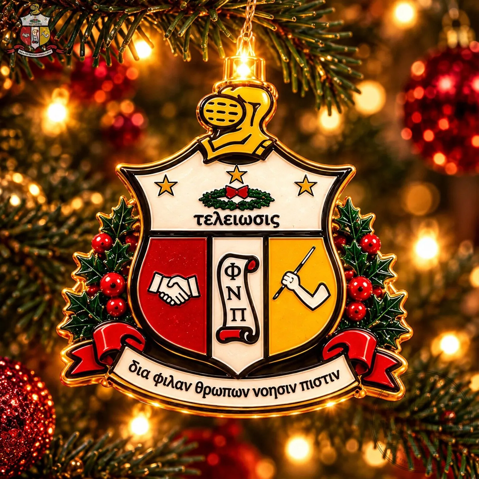 Christmas String Lights Ornament for Kappa Alpha Psi Fraternity 11 Christmas String Lights Ornament for Kappa Alpha Psi Fraternity