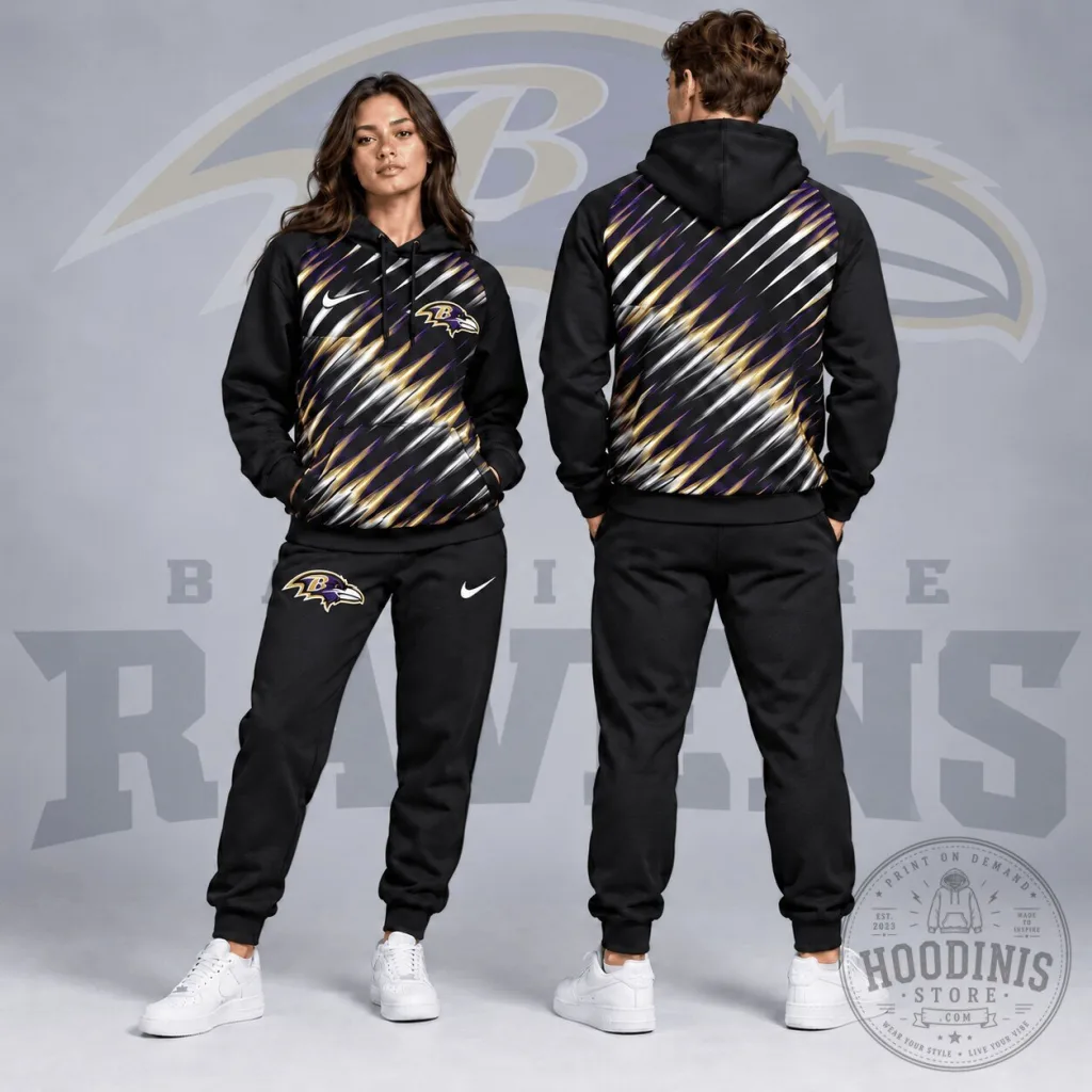 Baltimore Ravens NFL Dynamic Slash Streak Graphic Pullover Hoodie Baltimore Ravens NFL Dynamic Slash Streak Graphic Pullover Hoodie