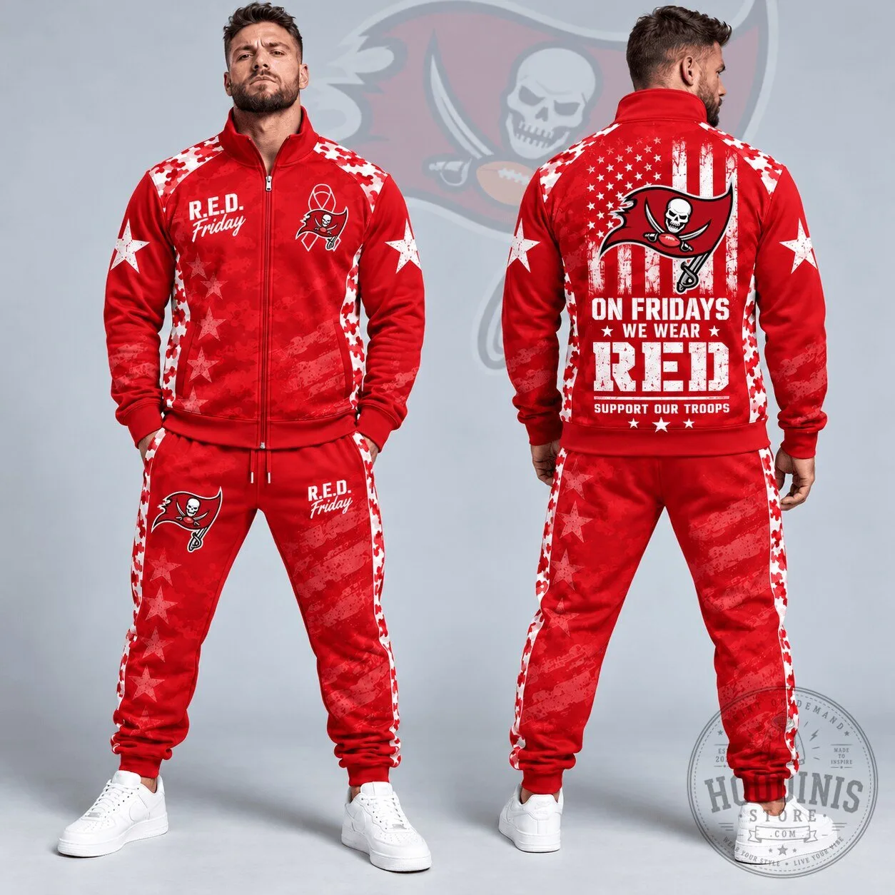 Tampa Bay Buccaneers R.E.D. Friday Military Camouflage Stars and Stripes Jacket