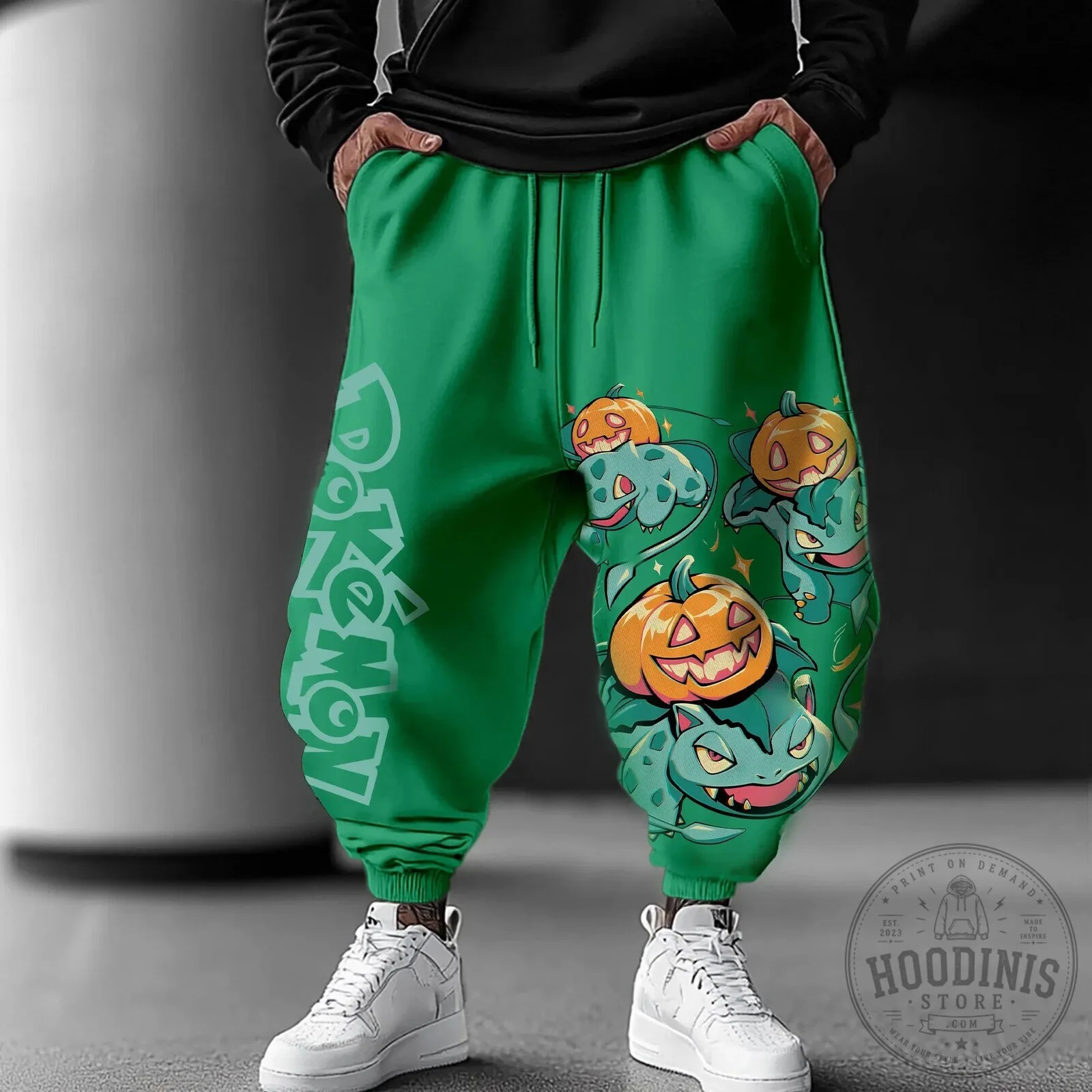 Pokemon Halloween Bulbasaur Ivysaur Venusaur Green Jogger Pants