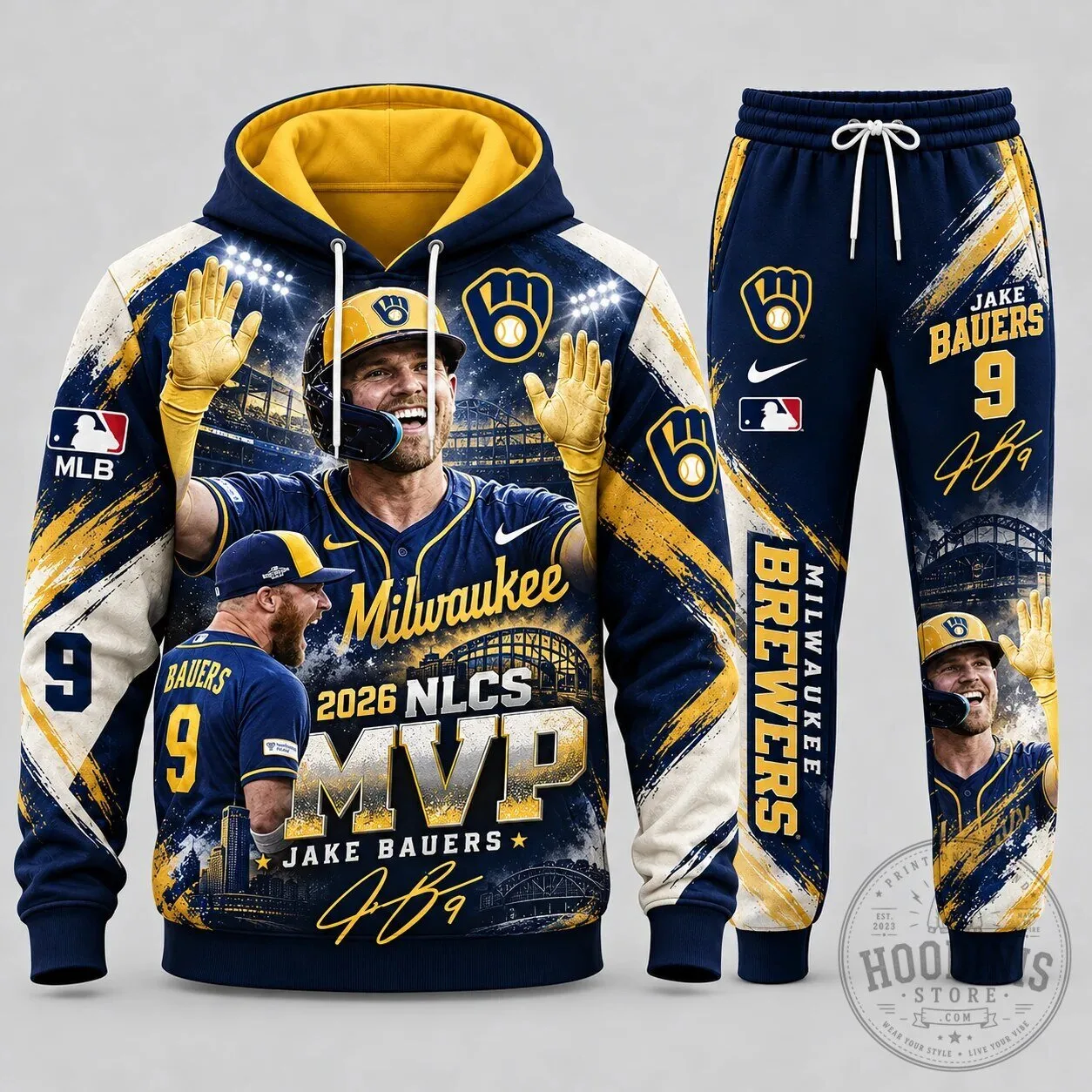 Milwaukee Brewers Baseball Jake Bauers 2026 NLCS MVP Fan Hoodie