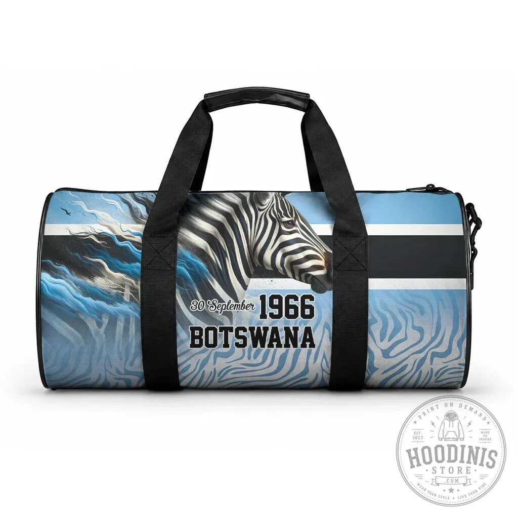 Botswana Independence Day 1966 Zebra Flag Travel Gym Duffle Bag