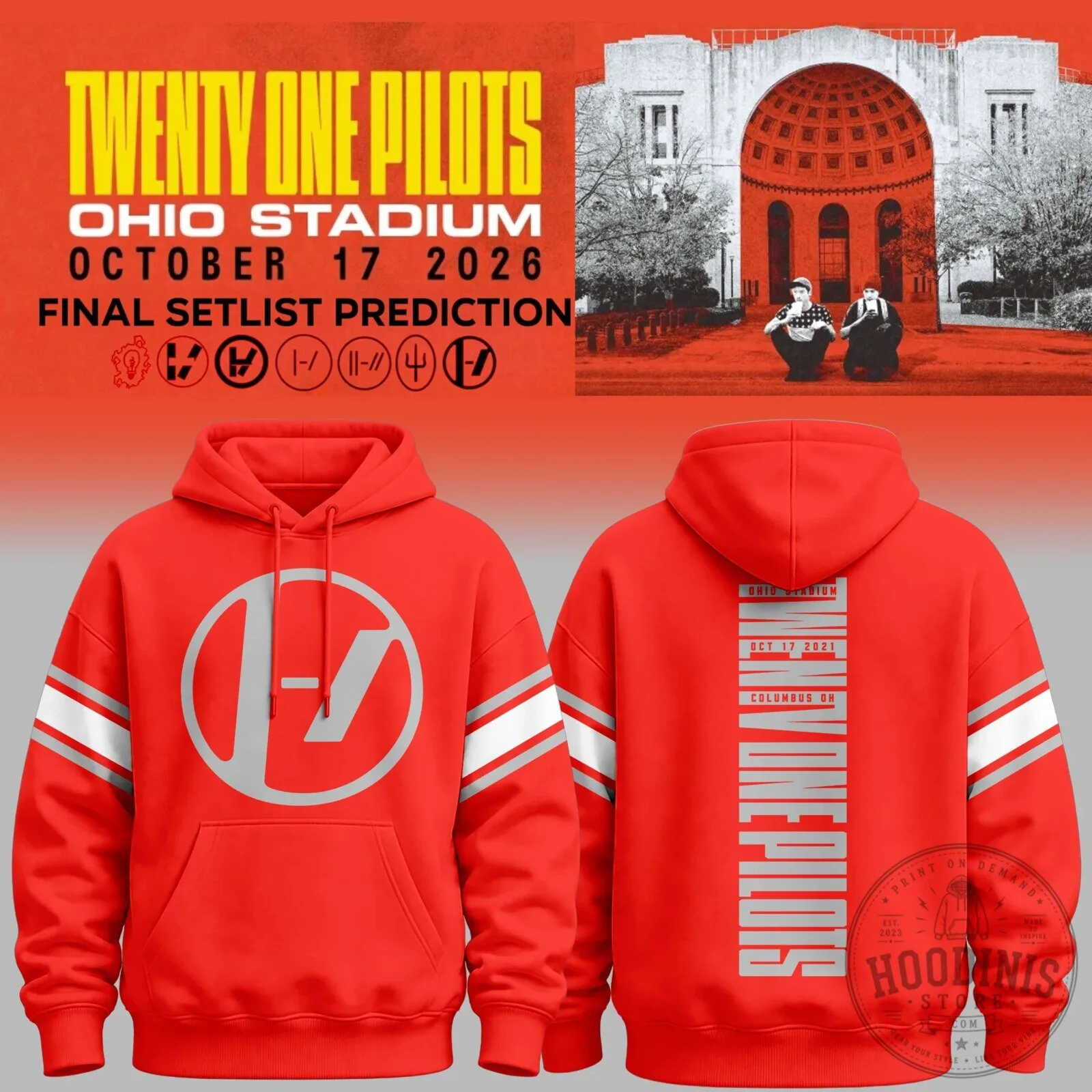 Twenty One Pilots Ohio Stadium October 2026 Concert Prediction Hoodie