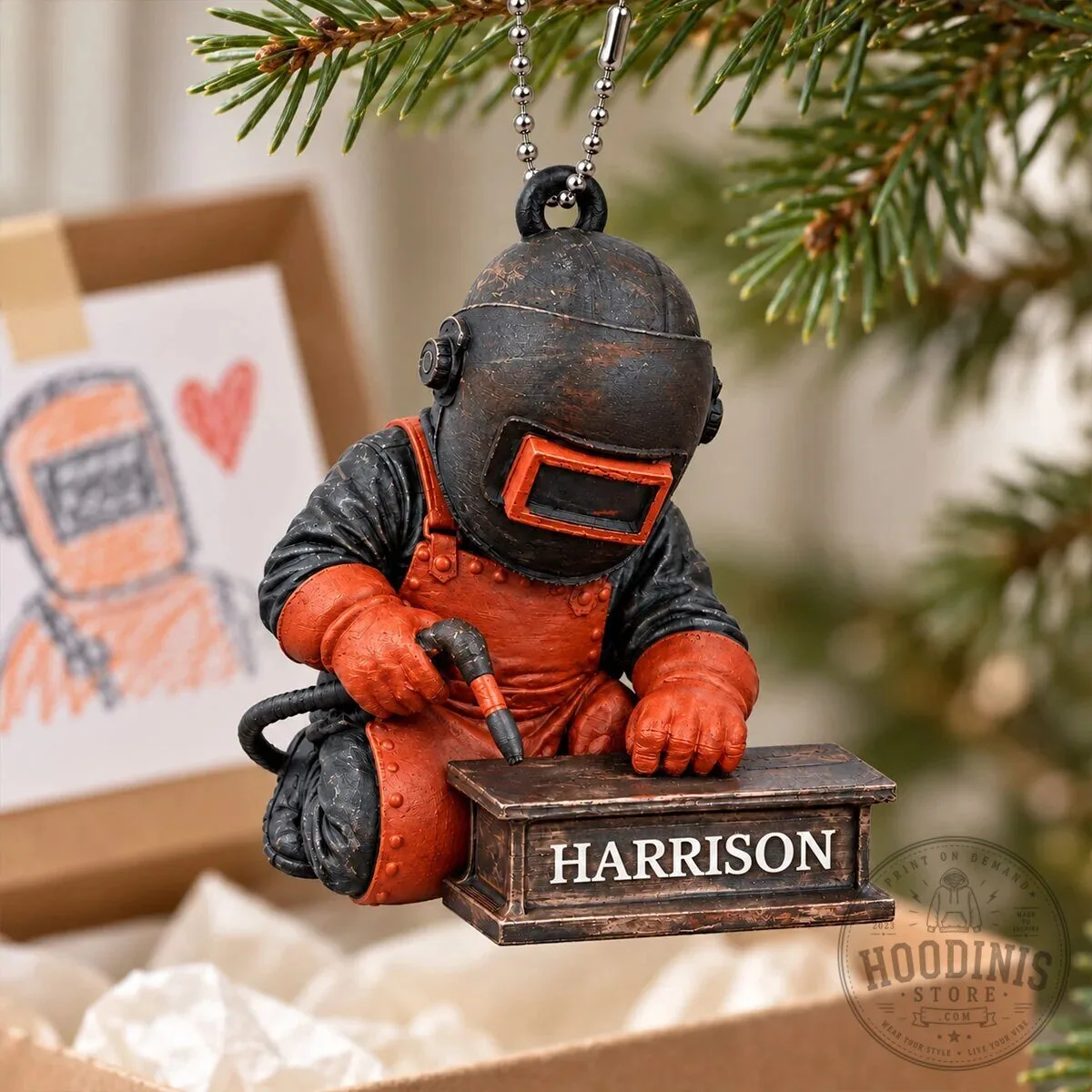 Personalized Welder Christmas Tree Ornament for Holiday Decor and Gift