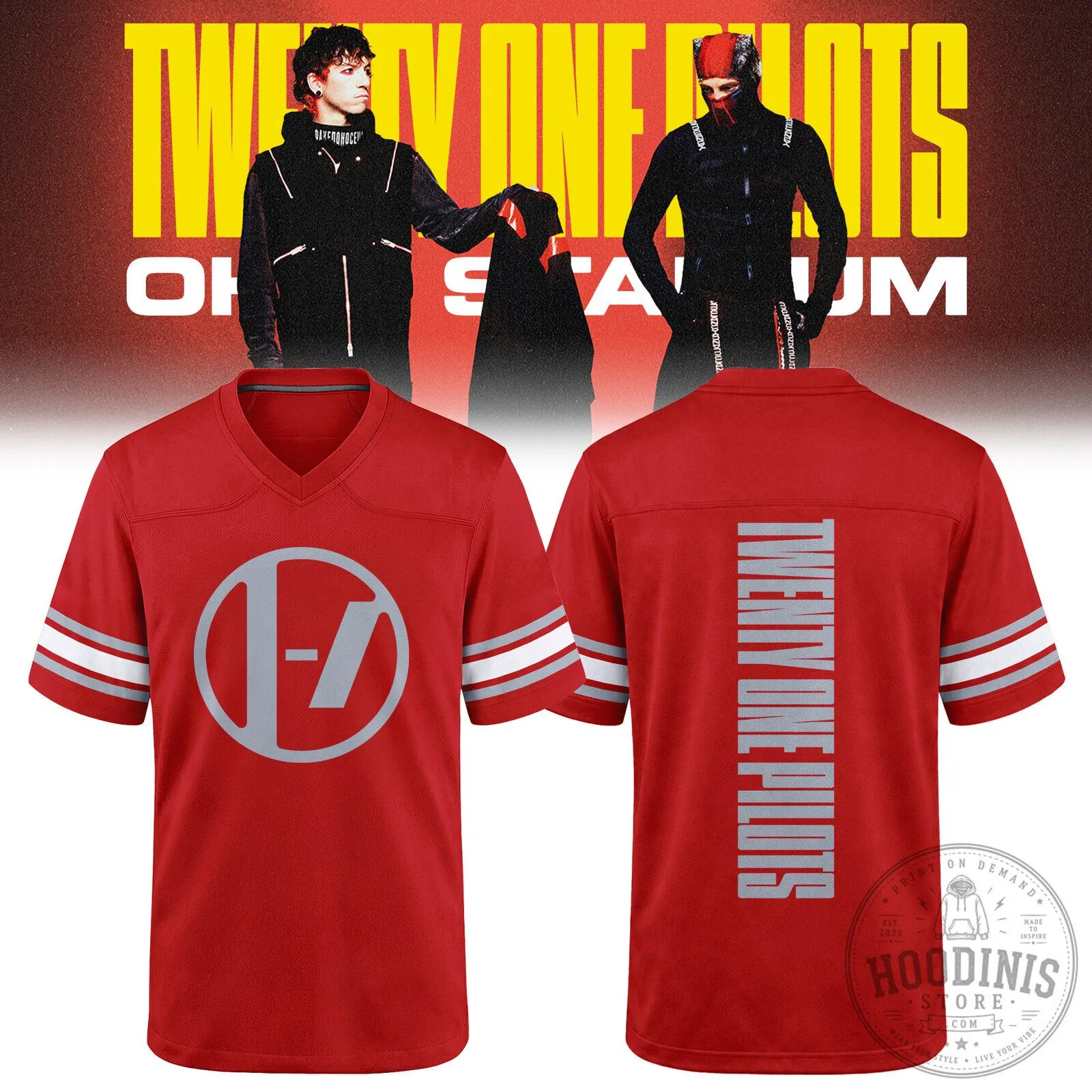 Twenty One Pilots Ohio Stadium Red Concert Football Jersey