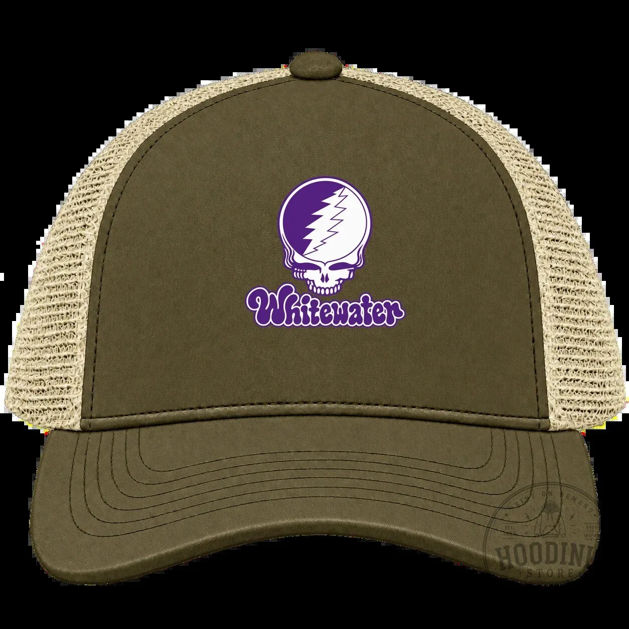 Grateful Dead Whitewater Steal Your Face Skull Logo Trucker Cap Hat