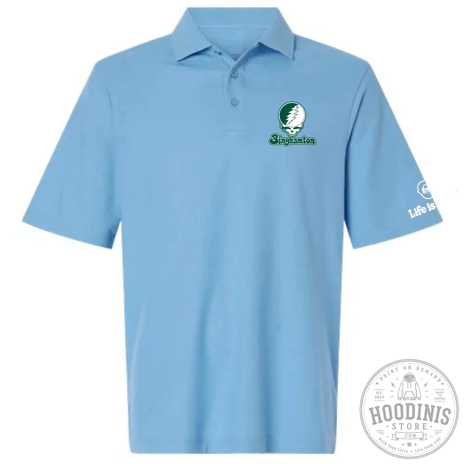 Grateful Dead Binghamton Steal Your Face Skull Polo Shirt