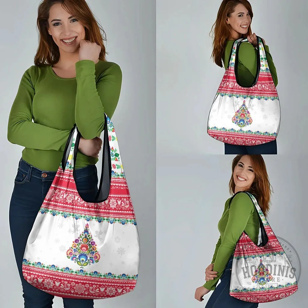 Polish Folk Art Christmas Tree Reusable Grocery Shopping Bag 17 Polish Folk Art Christmas Tree Reusable Grocery Shopping Bag