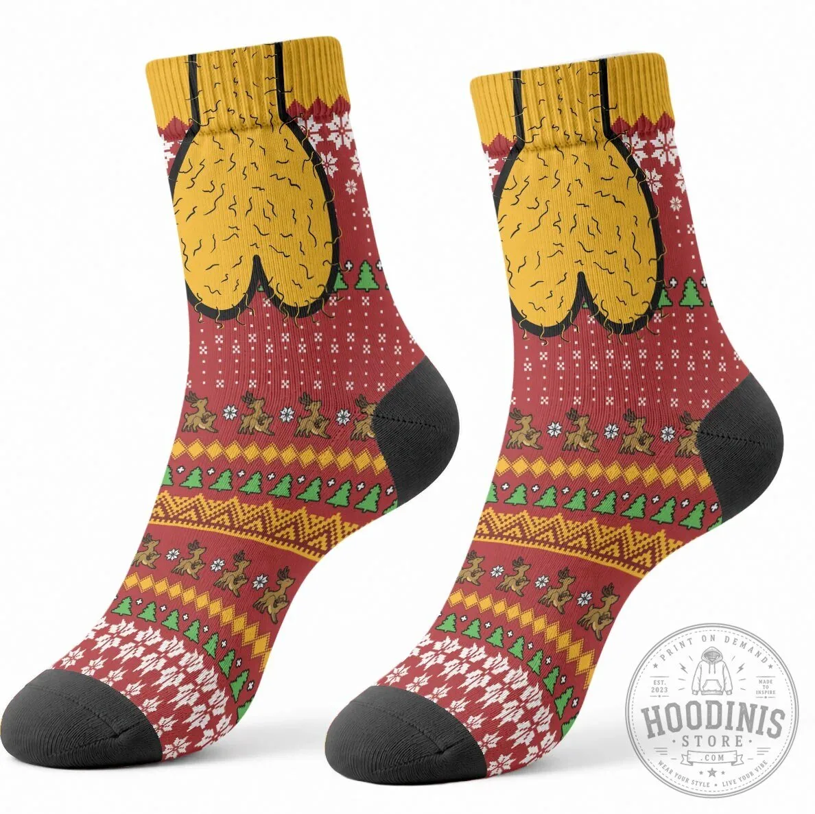Funny Hairy Balls Christmas Crew Socks Naughty Reindeer Holiday Gift 10 Funny Hairy Balls Christmas Crew Socks Naughty Reindeer Holiday Gift
