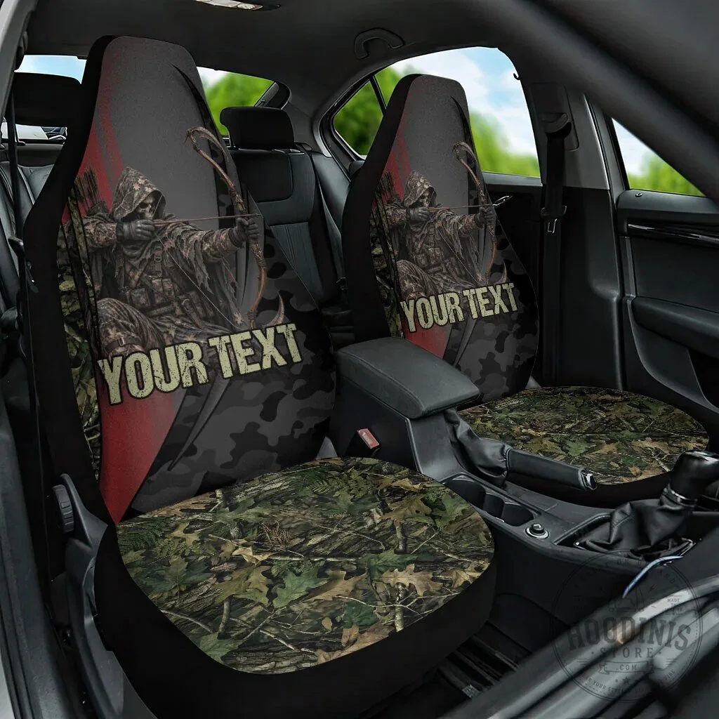 Grim Reaper Bow Hunter Camouflage Personalized Car Seat Cover for Automotive Interior
