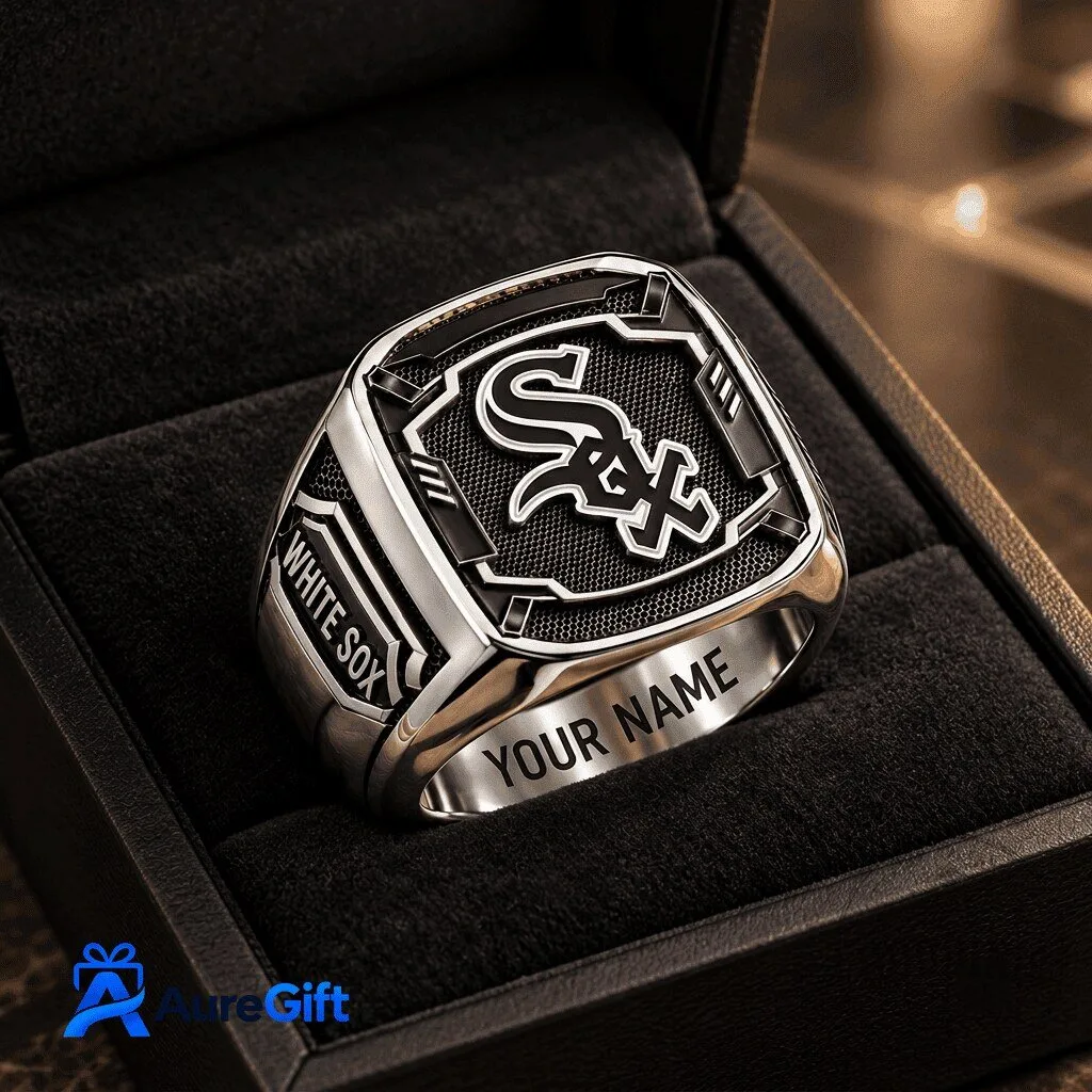 Chicago White Sox Baseball Team Logo Personalized Engraved Sports Ring