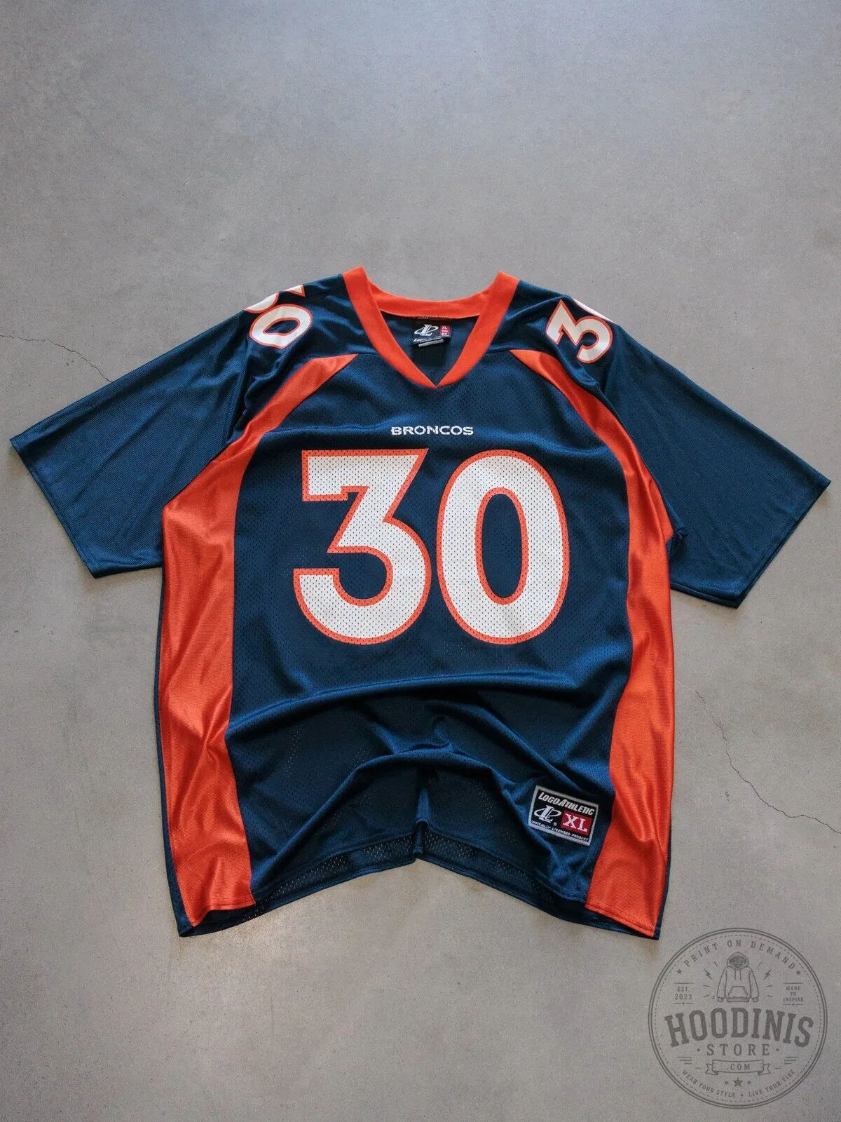 Vintage Denver Broncos Terrell Davis Number 30 Navy Blue Football Jersey