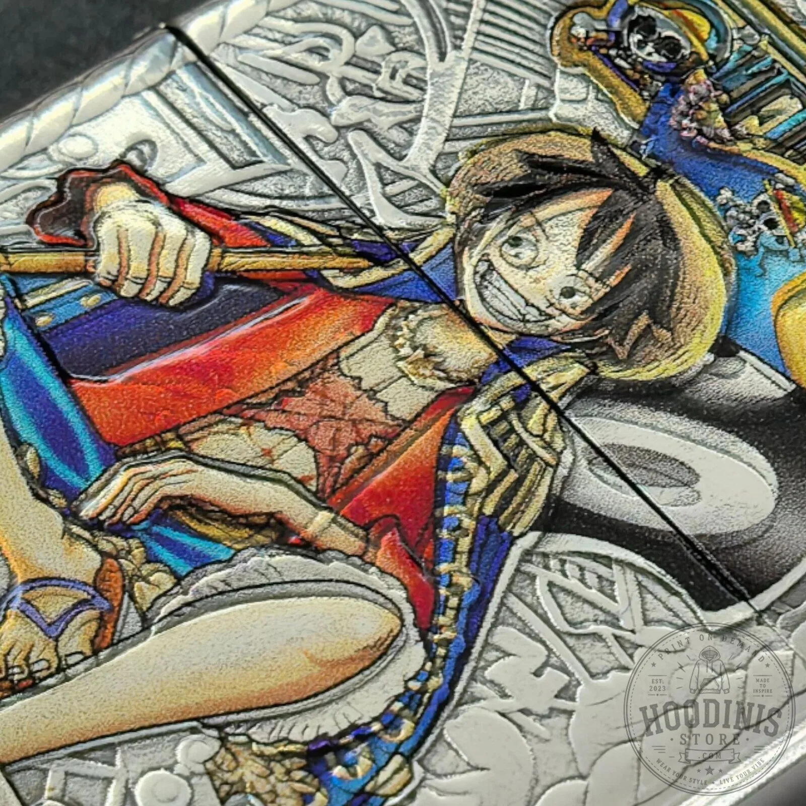 One Piece Monkey D. Luffy and Thousand Sunny Ship Engraved Zippo Lighter 13 One Piece Monkey D. Luffy and Thousand Sunny Ship Engraved Zippo Lighter