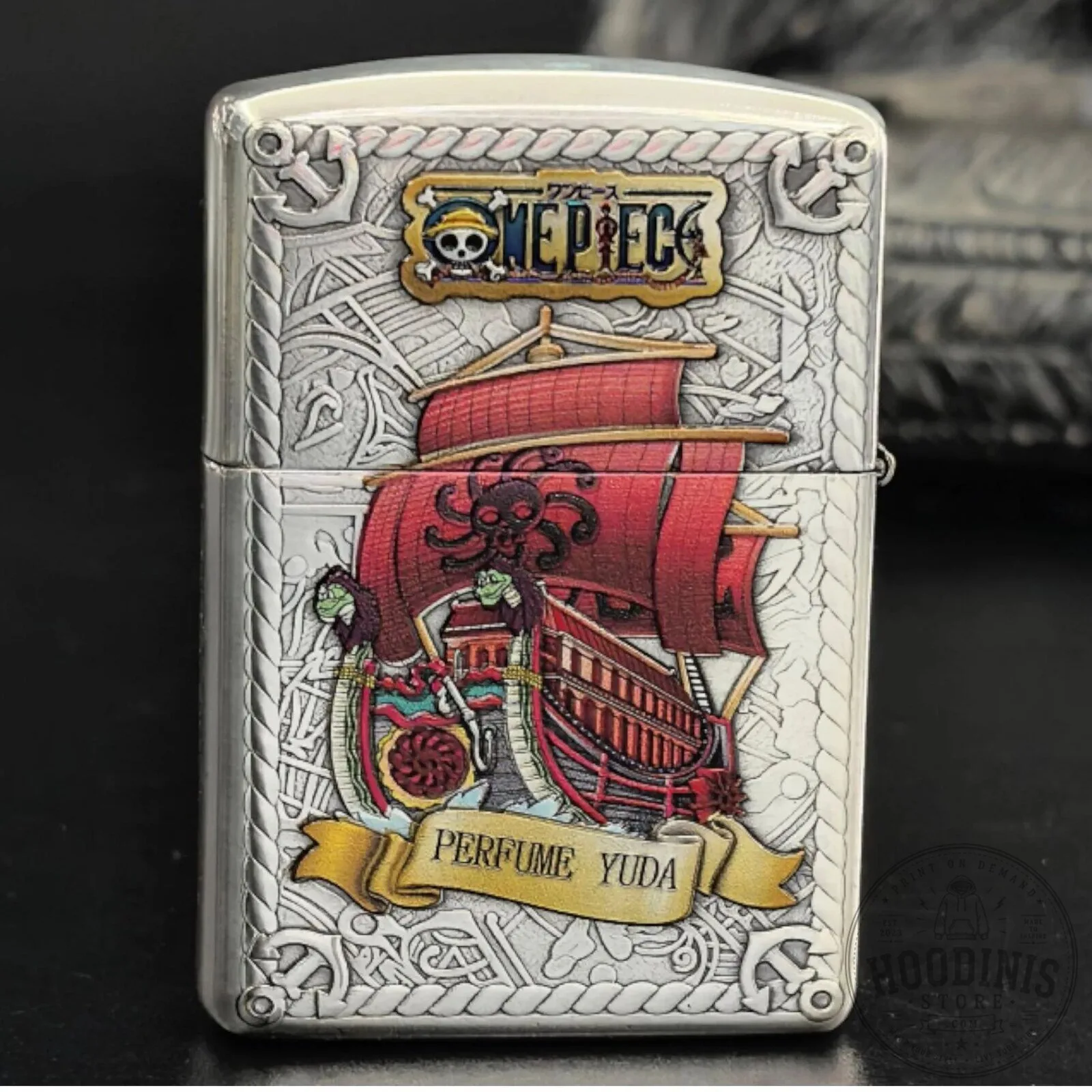 One Piece Monkey D. Luffy and Thousand Sunny Ship Engraved Zippo Lighter 14 One Piece Monkey D. Luffy and Thousand Sunny Ship Engraved Zippo Lighter
