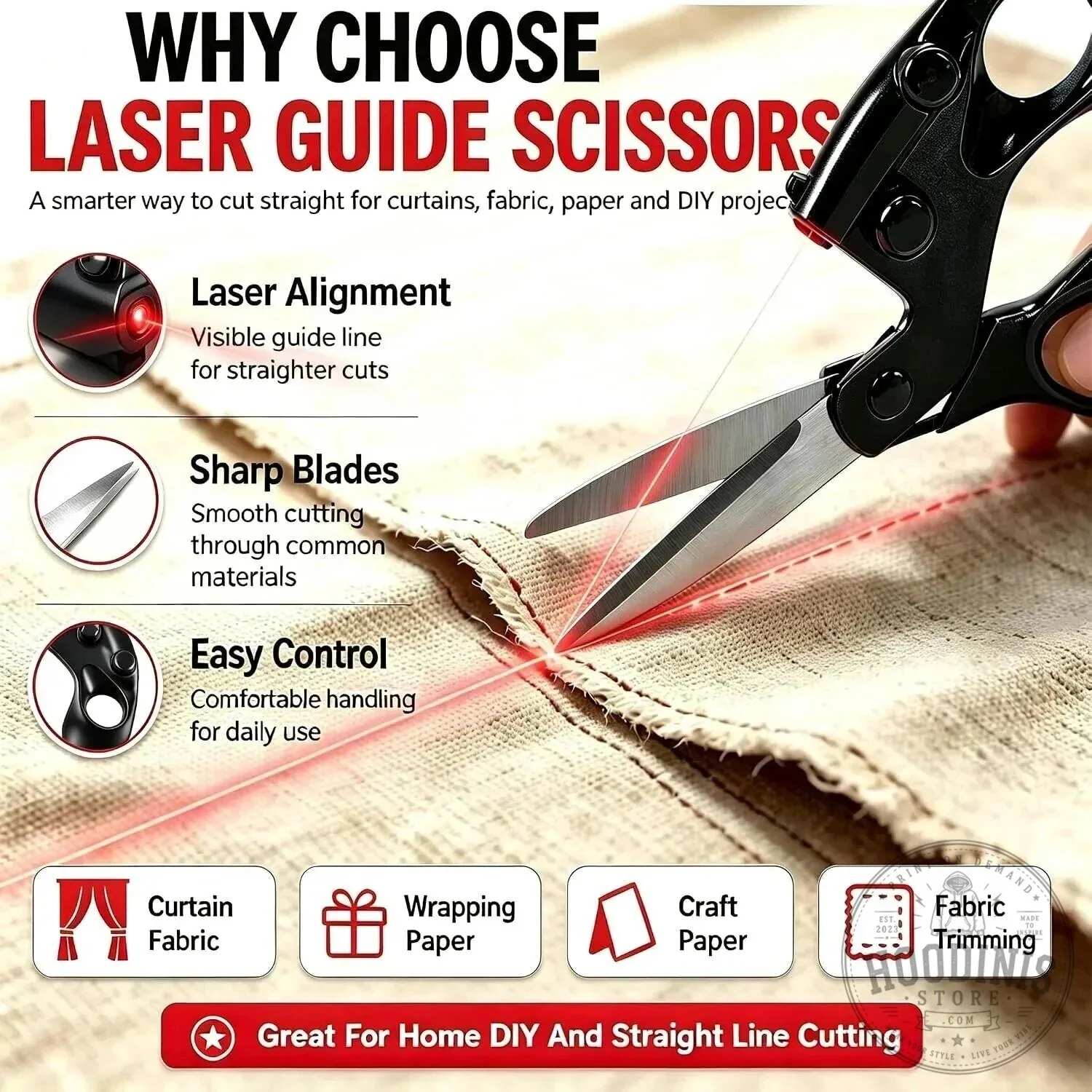 Laser Guided Scissors for Fabric Cutting and Crafting Projects 11 Laser Guided Scissors for Fabric Cutting and Crafting Projects