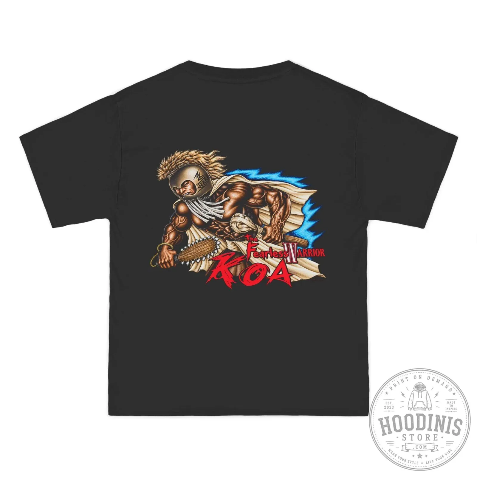Fearless Warrior Koa Hawaiian Strength Polynesian Art Black T-Shirt