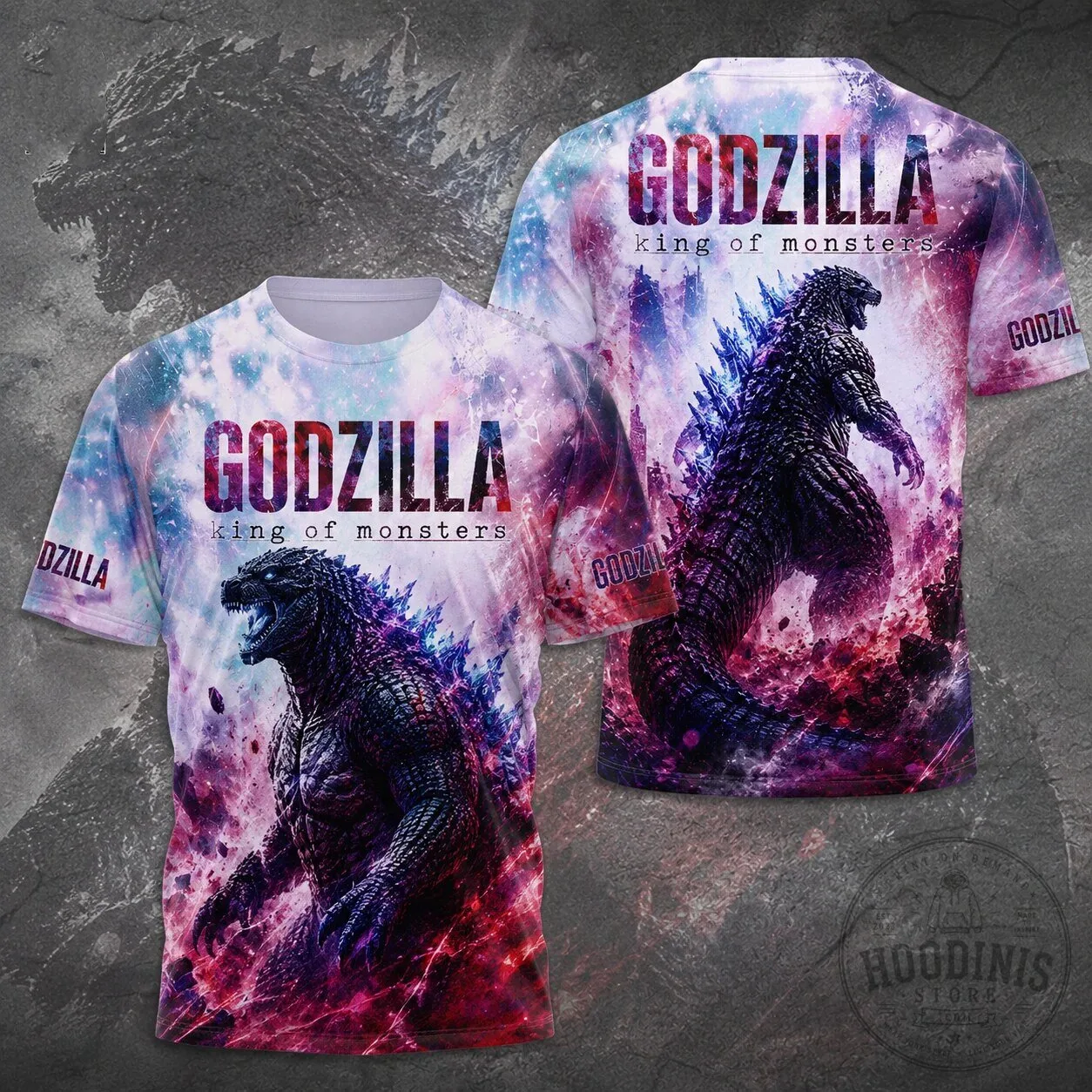 Godzilla King of Monsters Sci-Fi Movie Graphic Print Short Sleeve T-Shirt