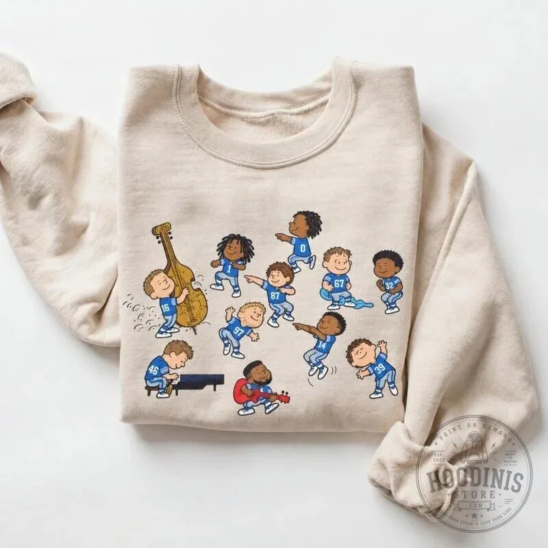 Detroit Football Team Dancing Cartoon Graphic Game Day T-Shirt 21 Detroit Football Team Dancing Cartoon Graphic Game Day T-Shirt