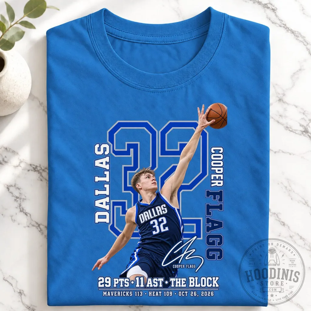 Dallas Mavericks Cooper Flagg Basketball Player Graphic T-Shirt Dallas Mavericks Cooper Flagg Basketball Player Graphic T-Shirt