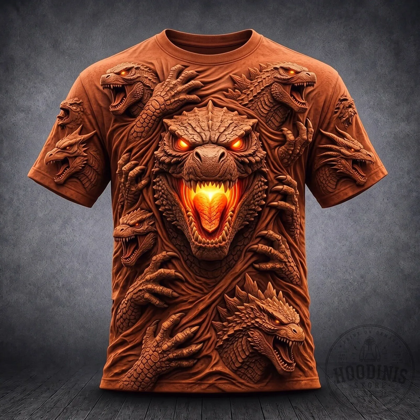 Godzilla King of the Monsters Fiery Breath All-Over Print T-Shirt